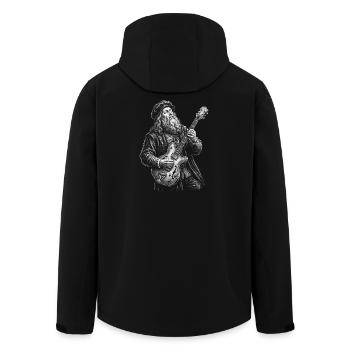 Leonardo Da Vinci plays guitar - Men’s Recycled Softshell Jacket by Stanley/Stella - black - Back - AI Model Male 185 light (185cm)