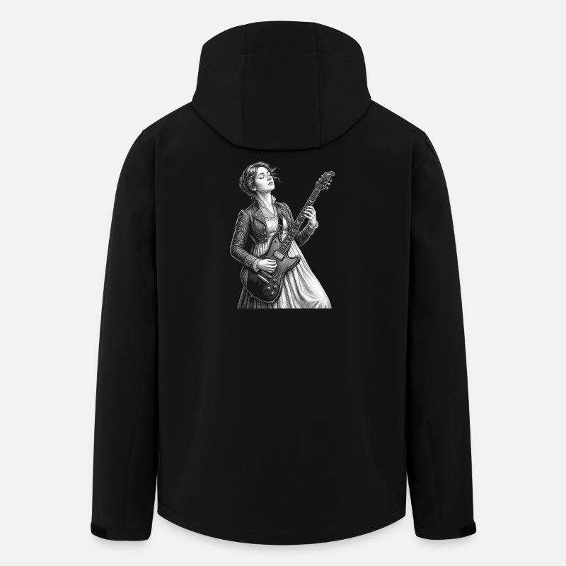 Jane Austen joue de la guitare - Veste softshell homme en polyester recyclé Stanley/Stella - noir