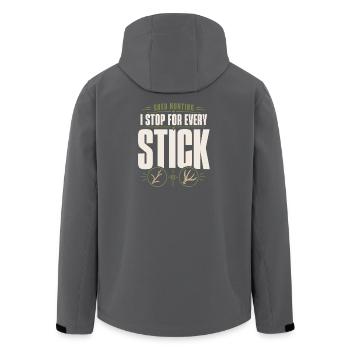 Chasse-écailles-chasseur-bois-cerf-cerf-cerf de Virginie - Veste softshell homme en polyester recyclé Stanley/Stella - charbon - Dos - AI Model Male 185 light (185cm)