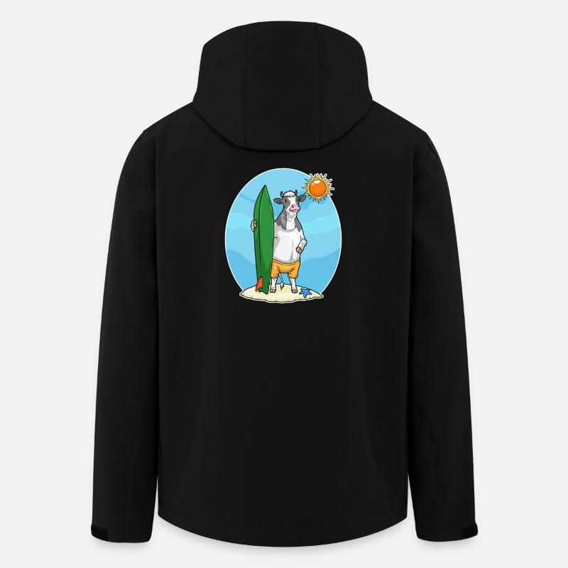 Cow Beach Surfboard Summer - Men’s Recycled Softshell Jacket by Stanley/Stella - black