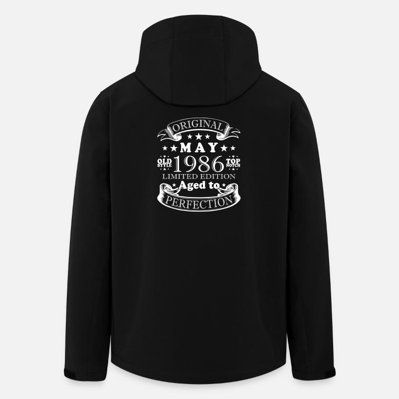 Salutations d’anniversaire mai 1986 - Veste softshell homme en polyester recyclé Stanley/Stella - noir