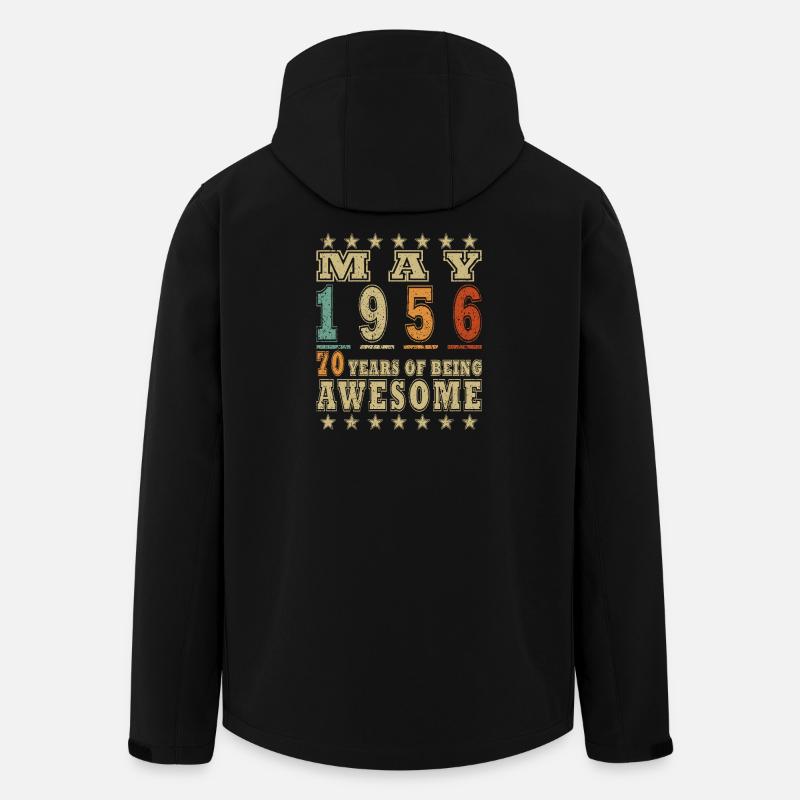 Cadeau d’anniversaire mai 1956 - Veste softshell homme en polyester recyclé Stanley/Stella - noir