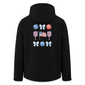  Funny Was That Out? Retro Pickleball Paddle - Recycelte Männer Softshell-Jacke von Stanley/Stella - Schwarz - Hinten - AI Model Male 185 light (185cm)