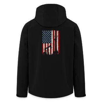 Champ pétrolifère patriotique Drapeau américain Roughneck - Veste softshell homme en polyester recyclé Stanley/Stella - noir - Dos - AI Model Male 185 light (185cm)