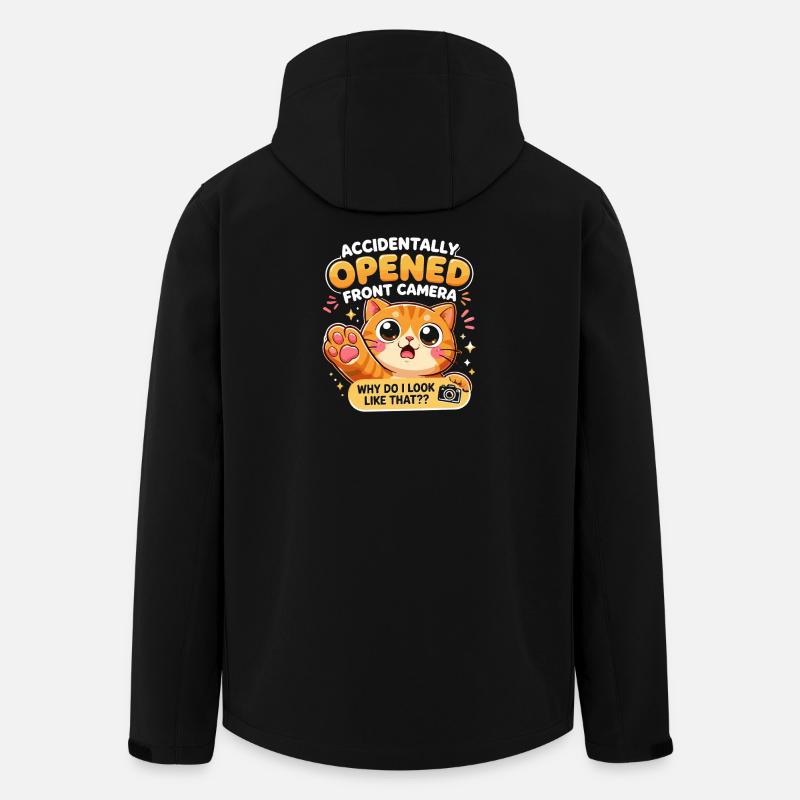 Versehentlich Geöffnete Frontkamera Katze - Recycelte Männer Softshell-Jacke von Stanley/Stella - Schwarz