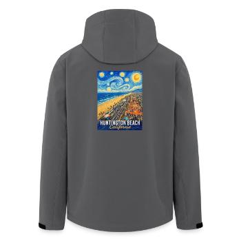 Sternennacht in Huntington Beach, Kalifornien - Recycelte Männer Softshell-Jacke von Stanley/Stella - Schwarz - Hinten - AI Model Male 185 light (185cm)