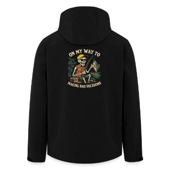 Fishing Humor On My Way To Making Bad Decisions - Men’s Recycled Softshell Jacket by Stanley/Stella - black - Back - AI Model Male 185 light (185cm)