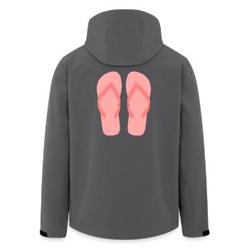 Bubblegum Pink Flip Flop Art - Men’s Recycled Softshell Jacket by Stanley/Stella - black - Back - AI Model Male 185 light (185cm)