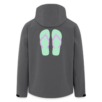 Mint Flip-Flops Lavendelriemen - Recycelte Männer Softshell-Jacke von Stanley/Stella - Schwarz - Hinten - AI Model Male 185 light (185cm)