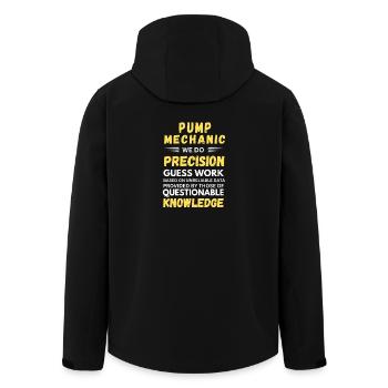Mécanicien de pompe - Nous faisons des devinettes de précision - Veste softshell homme en polyester recyclé Stanley/Stella - noir - Dos - AI Model Male 185 light (185cm)