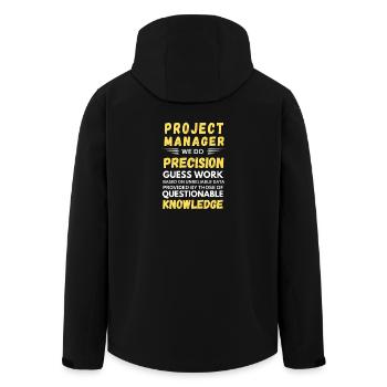 Chef de projet Nous faisons des devinettes précises - Veste softshell homme en polyester recyclé Stanley/Stella - noir - Dos - AI Model Male 185 light (185cm)