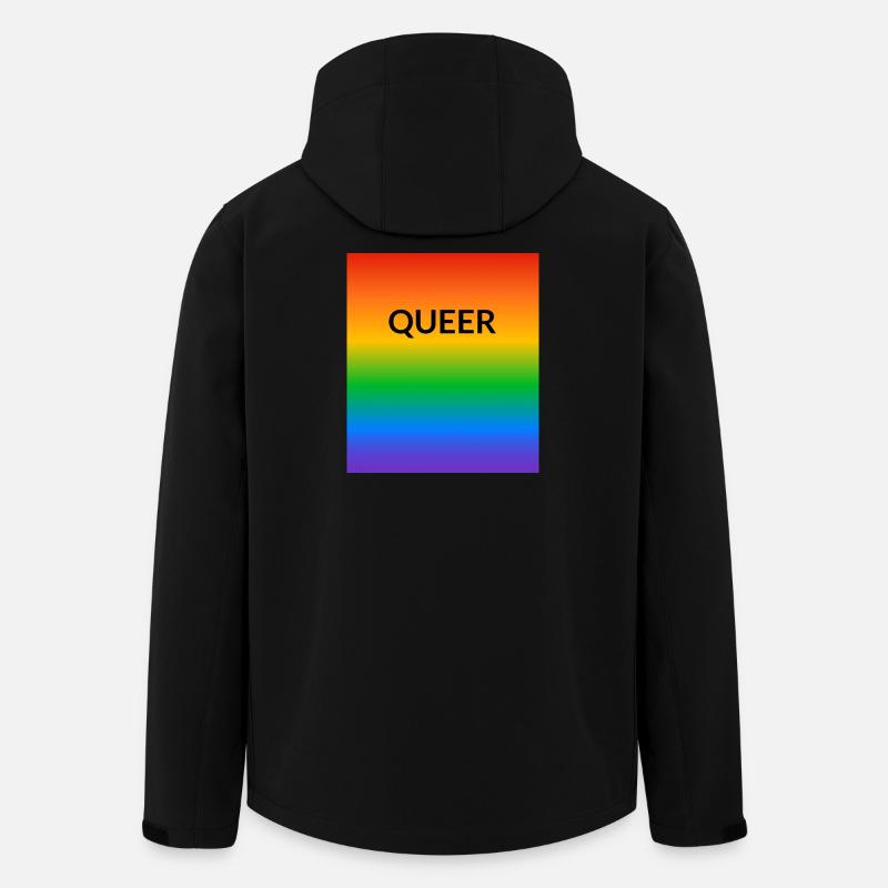Queer Pride Gradient - Men’s Recycled Softshell Jacket by Stanley/Stella - black