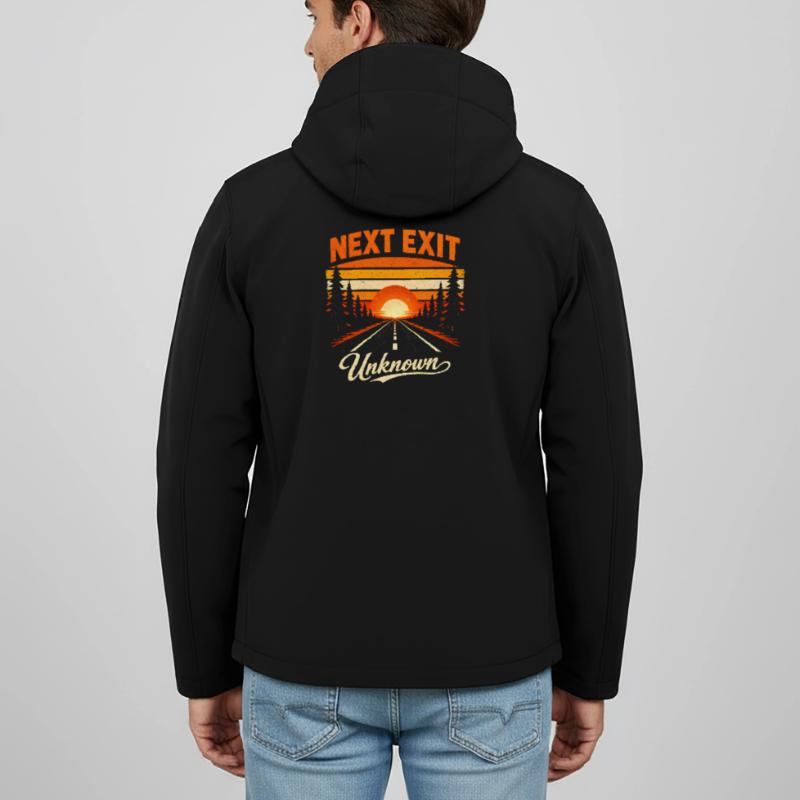 Next exit Unknown | Road trip Men’s Recycled Softshell Jacket by Stanley/Stella