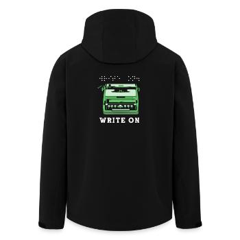 Blindenschrift Braille Blind - Recycelte Männer Softshell-Jacke von Stanley/Stella - Schwarz - Hinten - AI Model Male 185 light (185cm)