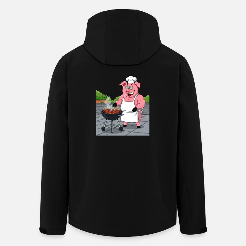 Grilling cozy pig - Men’s Recycled Softshell Jacket by Stanley/Stella - black