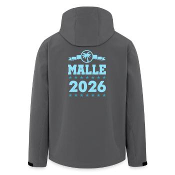 Malle 2026 Palmen Logo - Recycelte Männer Softshell-Jacke von Stanley/Stella - Schwarz - Hinten - AI Model Male 185 light (185cm)