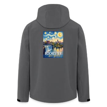 Art de la skyline de Rochester, New York - Veste softshell homme en polyester recyclé Stanley/Stella - noir - Dos - AI Model Male 185 light (185cm)