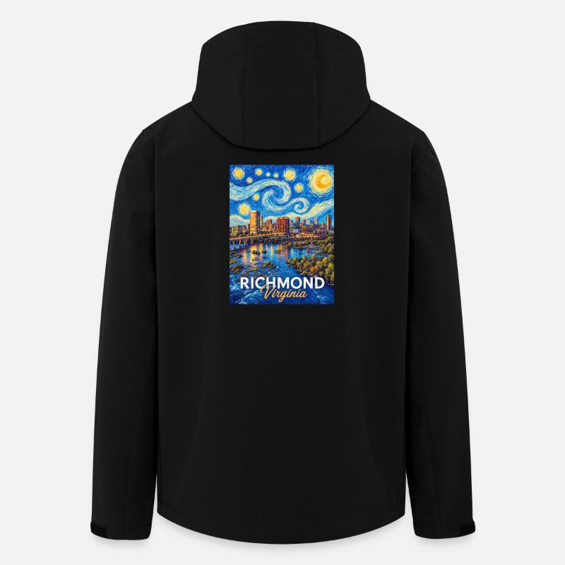 Richmond Starry Skyline Virginia - Men’s Recycled Softshell Jacket by Stanley/Stella - black