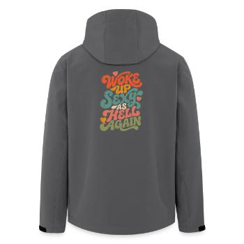 Wake Up Sexy Again - Men’s Recycled Softshell Jacket by Stanley/Stella - black - Back - AI Model Male 185 light (185cm)