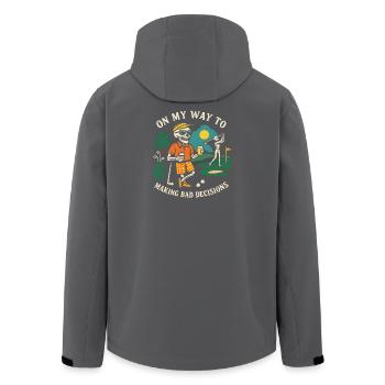 Golf Humor On My Way To Making Bad Decisions - Men’s Recycled Softshell Jacket by Stanley/Stella - black - Back - AI Model Male 185 light (185cm)