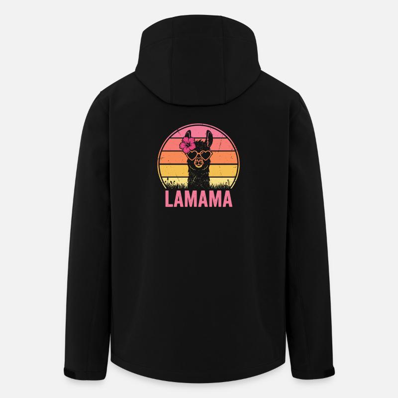 Lamama Llama Mama Mutter Tierliebhaber - Recycelte Männer Softshell-Jacke von Stanley/Stella - Schwarz