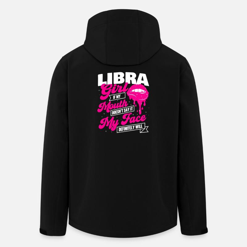 Libra Girl Lip Quote Print - Men’s Recycled Softshell Jacket by Stanley/Stella - black
