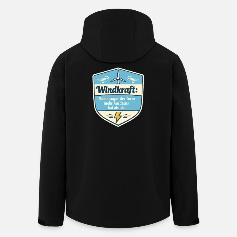 Windkraft Spruchschild Humor - Recycelte Männer Softshell-Jacke von Stanley/Stella - Schwarz