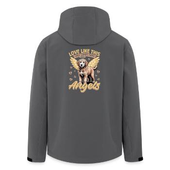 Goldendoodle Dog Breed - Men’s Recycled Softshell Jacket by Stanley/Stella - black - Back - AI Model Male 185 light (185cm)