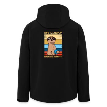 My lucky bocce petanque boules player - Men’s Recycled Softshell Jacket by Stanley/Stella - black - Back - AI Model Male 185 light (185cm)