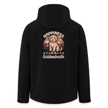Goldendoodle Dog Breed - Men’s Recycled Softshell Jacket by Stanley/Stella - black - Back - AI Model Male 185 light (185cm)