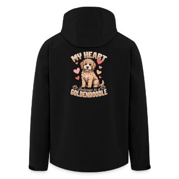 Goldendoodle Dog Breed - Men’s Recycled Softshell Jacket by Stanley/Stella - black - Back - AI Model Male 185 light (185cm)