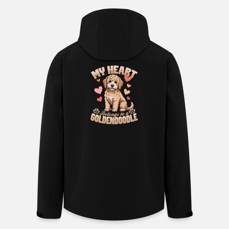 Race de chien Goldendoodle - Veste softshell homme en polyester recyclé Stanley/Stella - noir