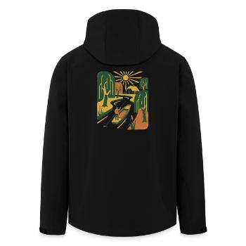 Retro Vintage Nature - Recycelte Männer Softshell-Jacke von Stanley/Stella - Schwarz - Hinten - AI Model Male 185 light (185cm)