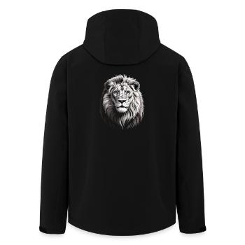 Löwenkopf - Recycelte Männer Softshell-Jacke von Stanley/Stella - Schwarz - Hinten - AI Model Male 185 light (185cm)