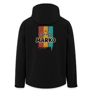 Marko - Recycelte Männer Softshell-Jacke von Stanley/Stella - Schwarz - Hinten - AI Model Male 185 light (185cm)