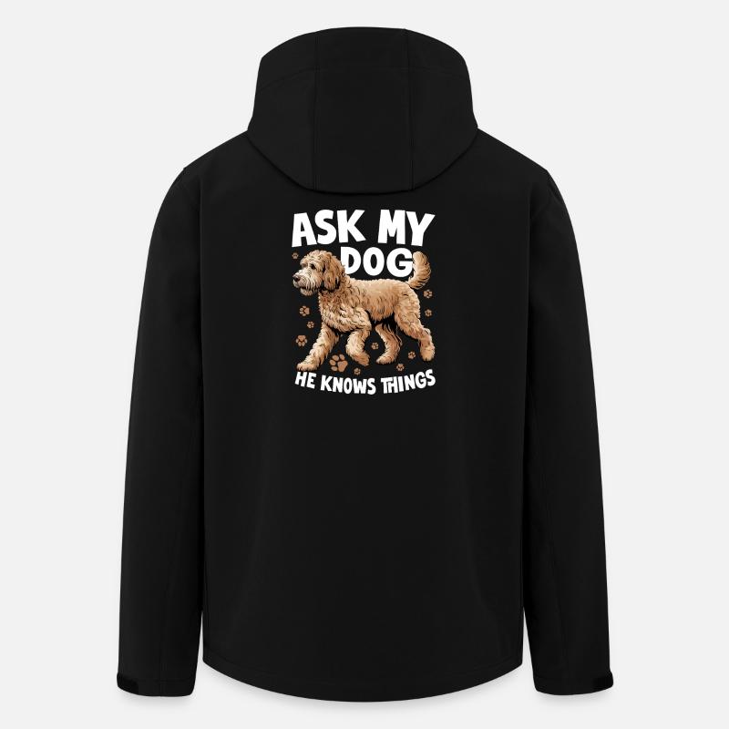 Race de chien Goldendoodle - Veste softshell homme en polyester recyclé Stanley/Stella - noir