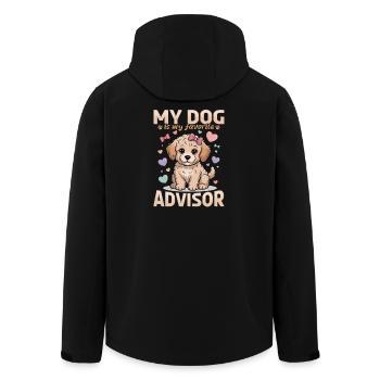 Race de chien Goldendoodle - Veste softshell homme en polyester recyclé Stanley/Stella - noir - Dos - AI Model Male 185 light (185cm)