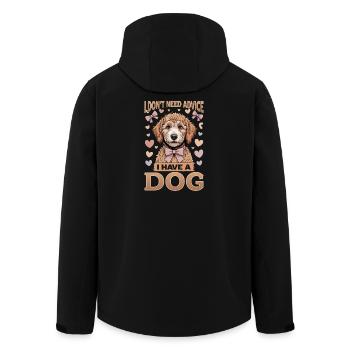Race de chien Goldendoodle - Veste softshell homme en polyester recyclé Stanley/Stella - noir - Dos - AI Model Male 185 light (185cm)