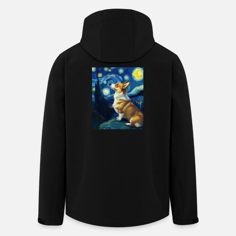 Corgi gallois Pembroke - Veste softshell homme en polyester recyclé Stanley/Stella - noir