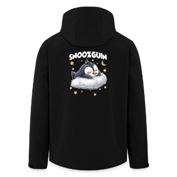 Snoozguin Penguin Pajama Morning Grouch Late Riser - Men’s Recycled Softshell Jacket by Stanley/Stella - black - Back - AI Model Male 185 light (185cm)