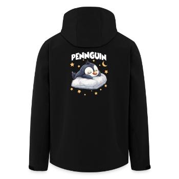 Pennguin Penguin Pajama Morning Grouch Late Riser - Men’s Recycled Softshell Jacket by Stanley/Stella - black - Back - AI Model Male 185 light (185cm)
