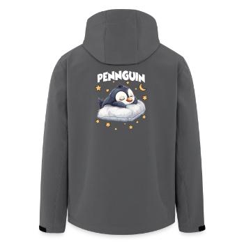 Penguin Pingouin Pyjama du matin Grognon Lève-tard-là - Veste softshell homme en polyester recyclé Stanley/Stella - charbon - Dos - AI Model Male 185 light (185cm)