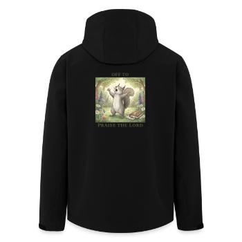 Auf, Um Den Herrn Zu Preisen Christ Eichhörnchen - Recycelte Männer Softshell-Jacke von Stanley/Stella - Schwarz - Hinten - AI Model Male 185 light (185cm)