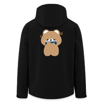 Brown Bear Harmonica - Men’s Recycled Softshell Jacket by Stanley/Stella - black - Back - AI Model Male 185 light (185cm)