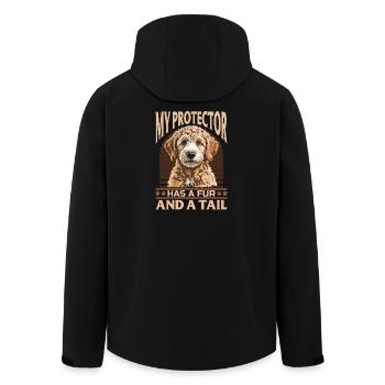 Goldendoodle Dog Breed - Men’s Recycled Softshell Jacket by Stanley/Stella - black - Back - AI Model Male 185 light (185cm)
