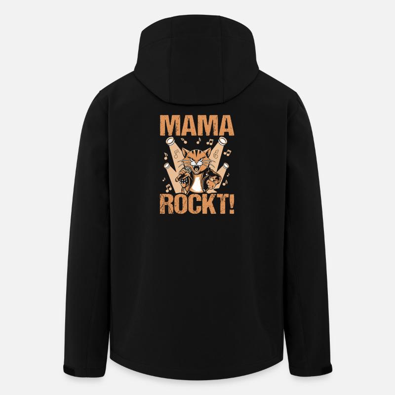 Maman Chat Maman Rocker Cool - Veste softshell homme en polyester recyclé Stanley/Stella - noir