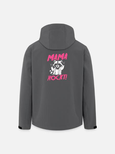Waschbär Mutter Coole Rocker Mama - Recycelte Männer Softshell-Jacke von Stanley/Stella - Schwarz