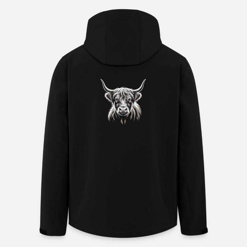 Schottisches Hochlandrind - Recycelte Männer Softshell-Jacke von Stanley/Stella - Schwarz