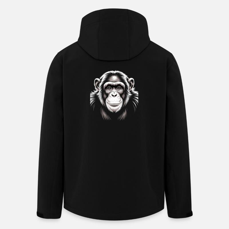 Affe Schimpanse - Recycelte Männer Softshell-Jacke von Stanley/Stella - Schwarz