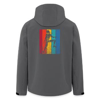 Boulderer Boulder Bouldern - Recycelte Männer Softshell-Jacke von Stanley/Stella - Schwarz - Hinten - AI Model Male 185 light (185cm)